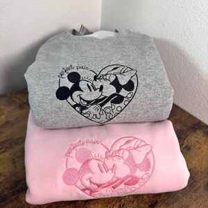 Minnie & Mickey Valentines Day embroidered sweater